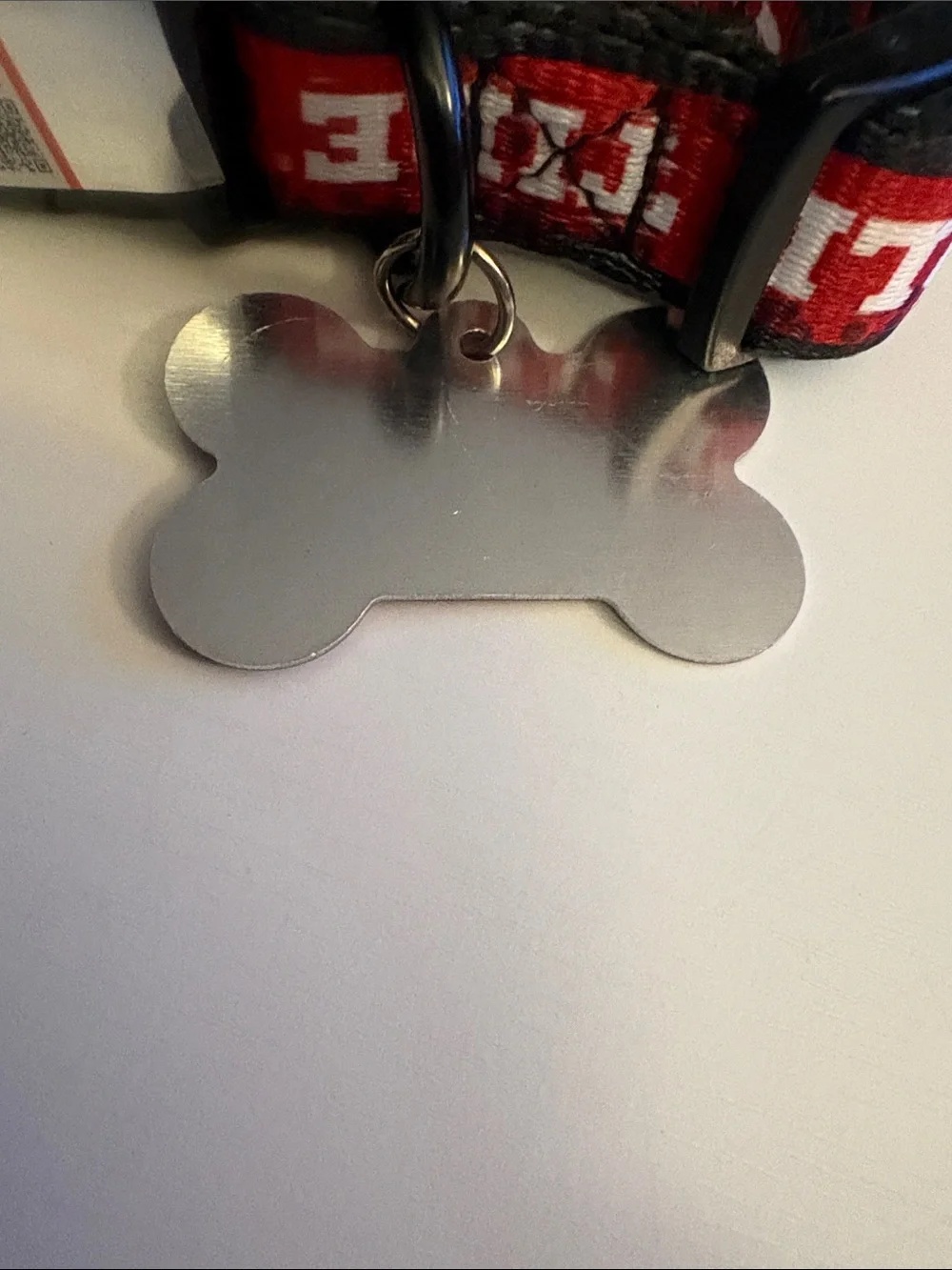 Red 'Roll Tide' Adjustable Dog Collar with Bone ID Tag new